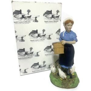 Amish Country Figurine #609 Feeding Time 5.5" Tall New in Original Box